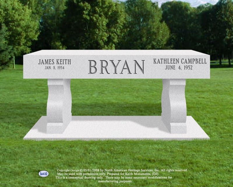 Bryan Gray Bench Memorial for Two People