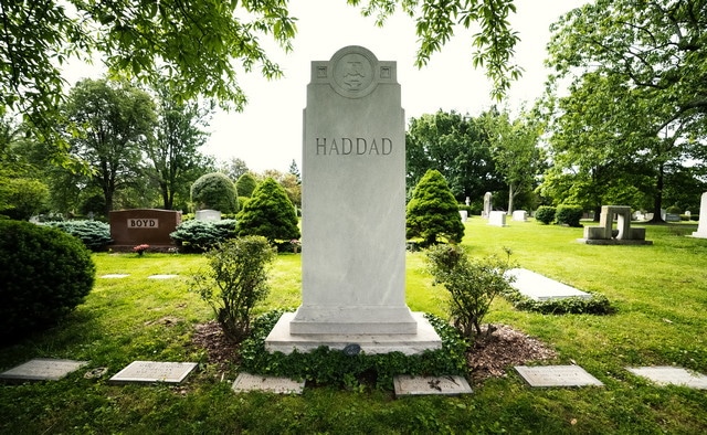 Porter Monument with Bronze Hands Reaching into the Sky