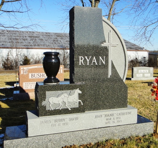 Ryan Running Horse Carvings with Large Black Vase